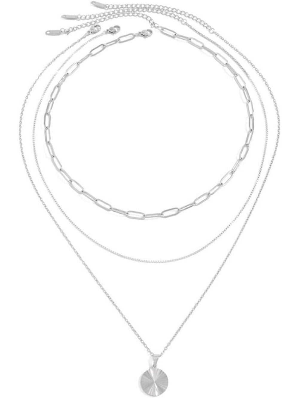 Layered Gold Necklace for Women 18K Gold Plated Stainless Steel Necklaces Stack